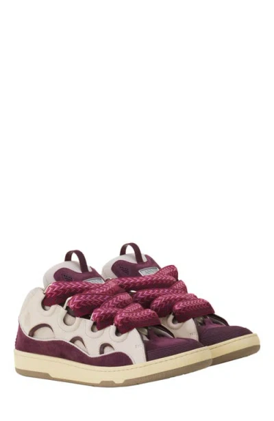 Lanvin Curb Leather Sneakers In Multi