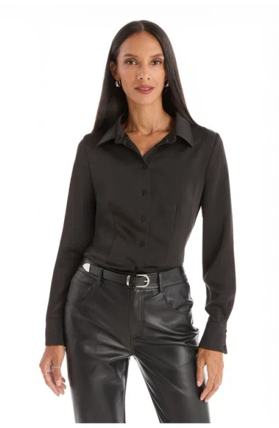 The Noli Shop Paulina Silk Blouse In Black