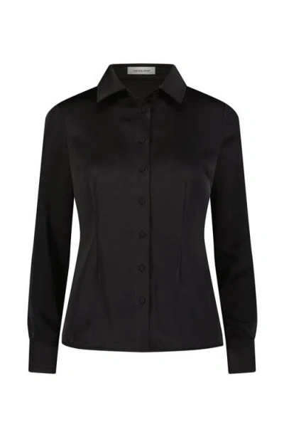 The Noli Shop Paulina Silk Blouse In Black
