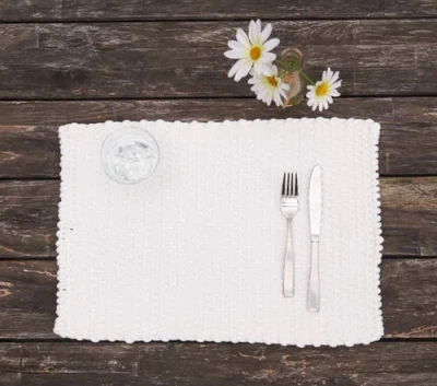 C & F Home C&f Home Braided Rope Placemats Sets Of 6 Collection In White