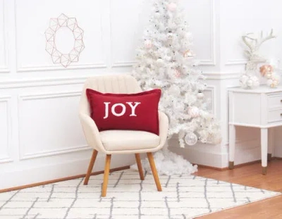C & F Home C&f Home Christmas Jolly Solid Typographical Decorative Throw Pillows In Red