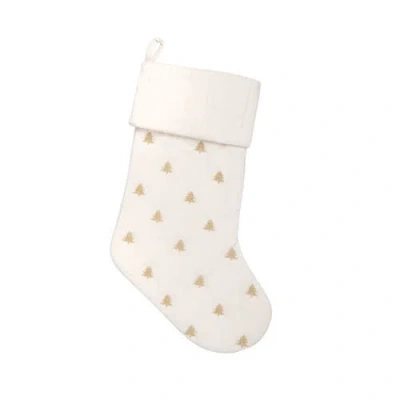 C & F Home C&f Home Gold Trees Stocking Collection In White