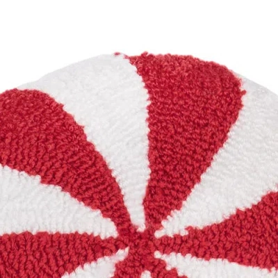 C & F Home C&f Home Christmas Round Hooked Pillows In Red