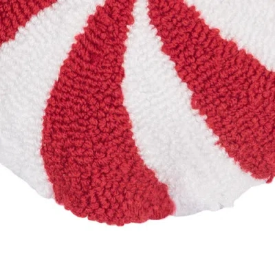 C & F Home C&f Home Christmas Round Hooked Pillows In Red