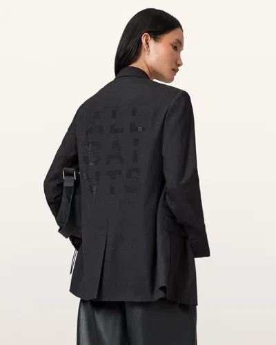 Allsaints Essie Single Breasted Blazer In Blue