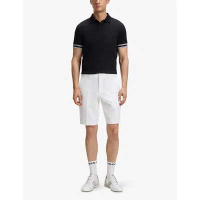 Hugo Boss Slim-fit Shorts In Water-repellent Stretch Fabric In White