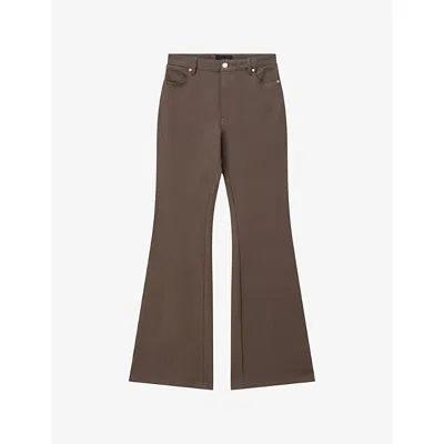 Joseph Womens Bond Gabardine Stretch Cotton-blend Trousers Mushroom In Brown