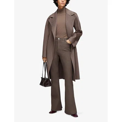 Joseph Womens Bond Gabardine Stretch Cotton-blend Trousers Mushroom In Brown