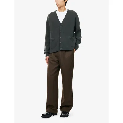 Gucci V-neck Long Sleeve Cardigan Front Pockets In Black