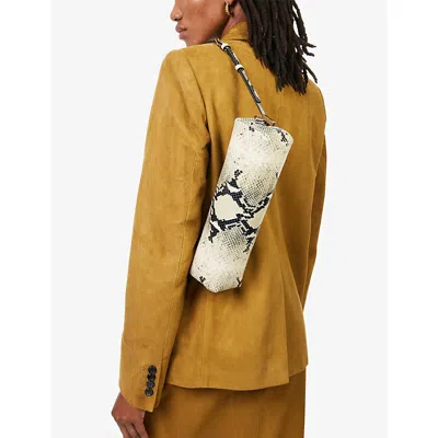 Khaite Kye Micro Snake-effect Leather Shoulder Bag In Neutral