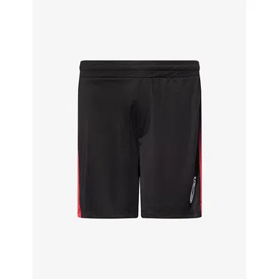 Trapstar Mens Training Logo-embroidered Jersey Shorts Black In Black