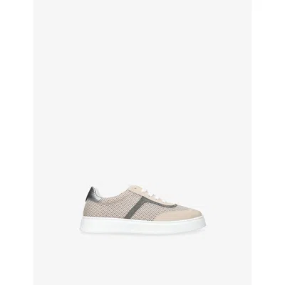 Brunello Cucinelli Kids' Branded Suede And Mesh Trainers Taupe Eur 34 / 2 Uk In Neutral