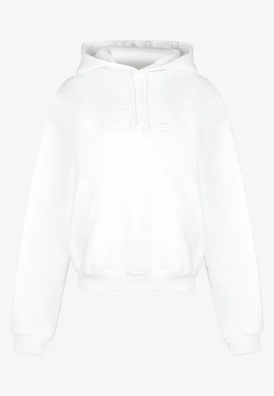 Marc Jacobs Embroidered Logo Hooded Sweatshirt In White