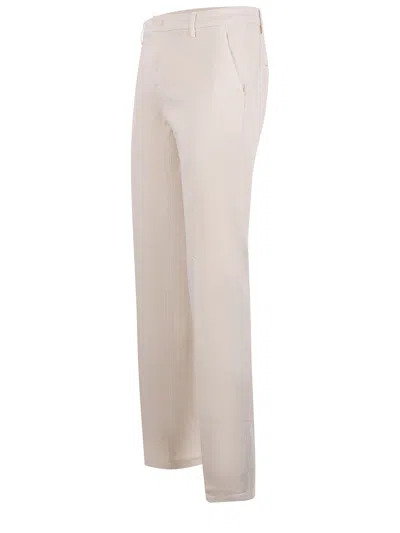 Dondup "spiritissimo" Stretch Gabardine Trousers In Neutral