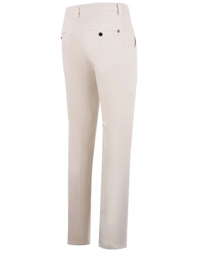 Dondup "spiritissimo" Stretch Gabardine Trousers In Neutral