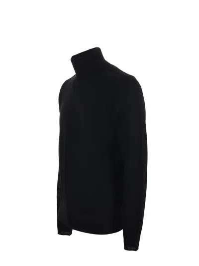Paolo Pecora Wool Turtleneck Sweater In Black