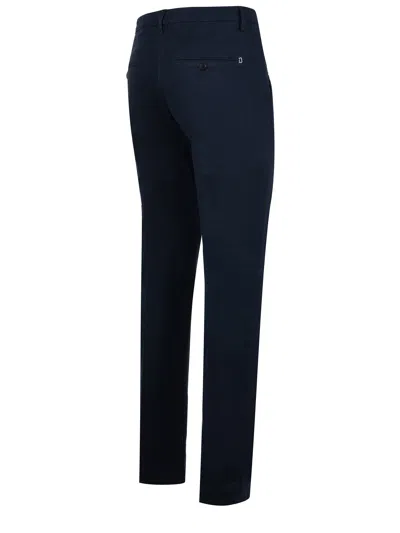 Dondup Stretch Gabardine Trousers In Blue