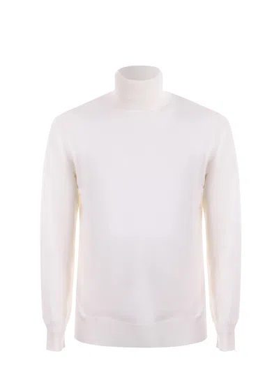 Paolo Pecora Man Turtleneck Light Grey Size M Virgin Wool In White