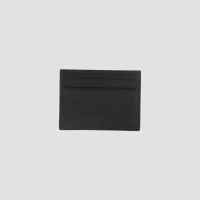 Dolce & Gabbana Black Dauphine Leather Card Holder In Black