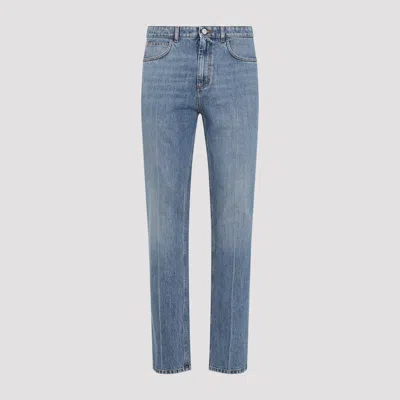 Marni Deep Blue Cotton Washed Bull Denim 5-pocket Jeans In Blue