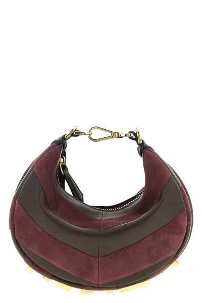 Fendi Mini-bag In Leather And Suede With Two-tone Inlay In Multi