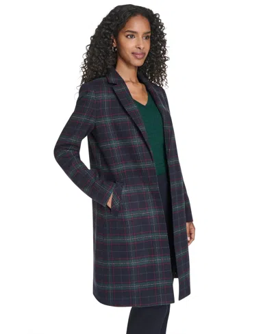 Tommy Hilfiger Women's Windowpane Open Front Topper Jacket In Multi