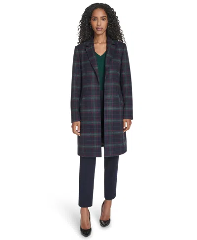 Tommy Hilfiger Women's Windowpane Open Front Topper Jacket In Multi