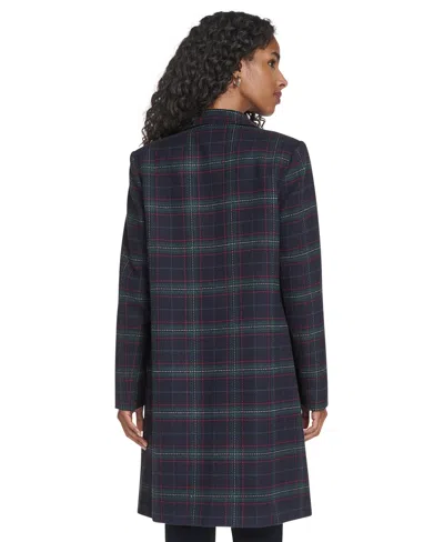 Tommy Hilfiger Women's Windowpane Open Front Topper Jacket In Multi