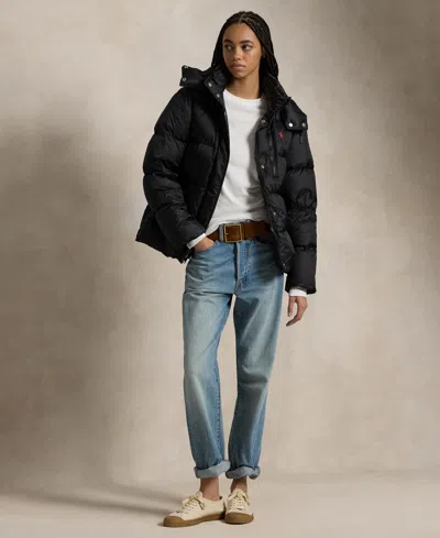 Polo Ralph Lauren Water-repellent Quilted Down Jacket In Black