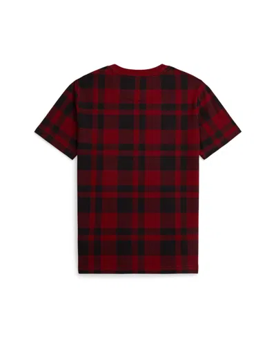 Polo Ralph Lauren Polo Bear Checked Cotton Jersey T-shirt In Red