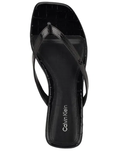 Calvin Klein Women's Stelea Flat Thong Sandals In Black