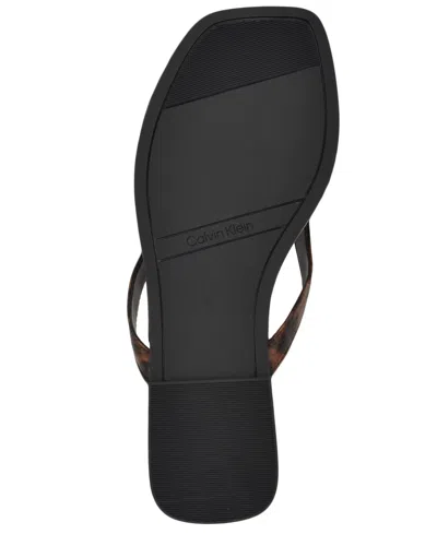 Calvin Klein Women's Stelea Flat Thong Sandals In Brown