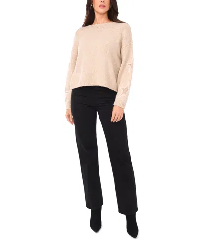 Sam & Jess Women's Crewneck Star Pattern Sweater In Neutral