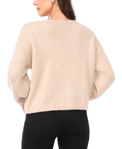 Sam & Jess Women's Crewneck Star Pattern Sweater In Neutral
