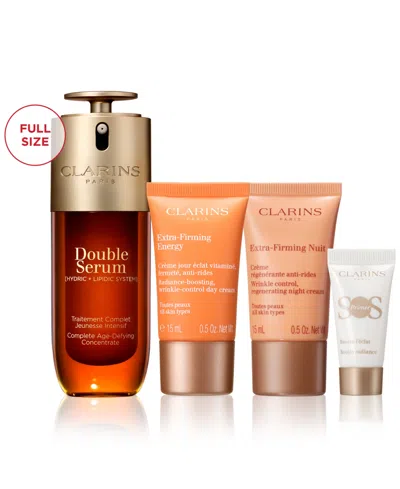 Clarins Double Serum & Extra Firming Skin Care Set $206 Value In Transparent