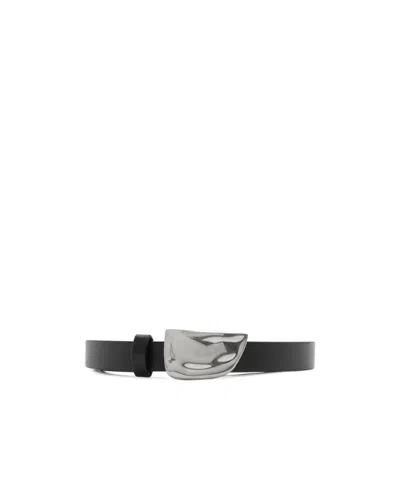 Burberry Shield Leather Belt In Black