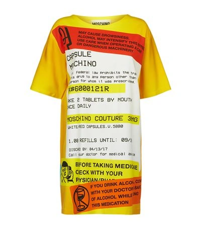 Shop Moschino Label Print T-shirt Dress