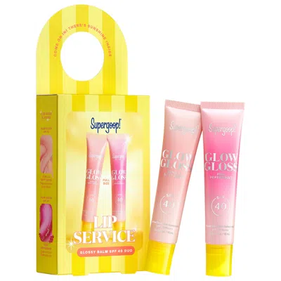 Supergoop ! Lip Service Glossy Balm Spf 40 Duo In Transparent