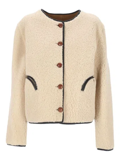 Blazé Milano Blaze Milano Tatoosh Reversible Sheepskin Jacket In Neutral