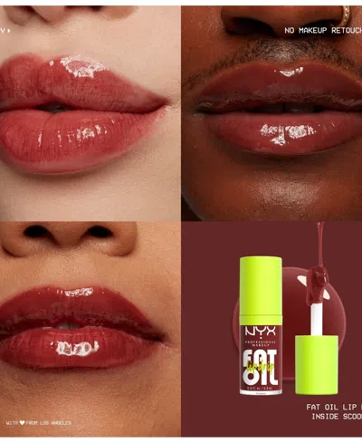 Nyx Professional Makeup Fat Oil Lip Drip 12h Hydration Non-sticky Finish Lip Gloss 4.8ml (various Shades) - Inside Scoop