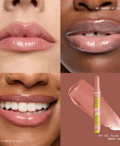Nyx Professional Makeup Fat Oil Slick Click Vegan Lip Balm - Group Chat In Transparent