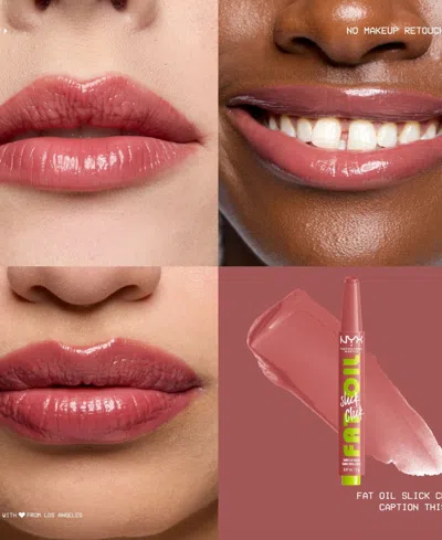 Nyx Professional Makeup Fat Oil Slick Click Lip Balm, 0.07 Oz. In Brown