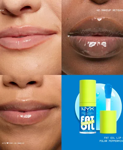 Nyx Professional Makeup Fat Oil Lip Drip Chillz Cooling Lip Oil - Polar Peppermint In Blue