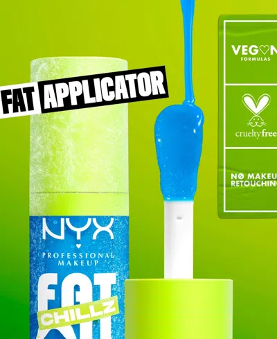 Nyx Professional Makeup Fat Oil Lip Drip Chillz Cooling Lip Oil - Polar Peppermint In Blue