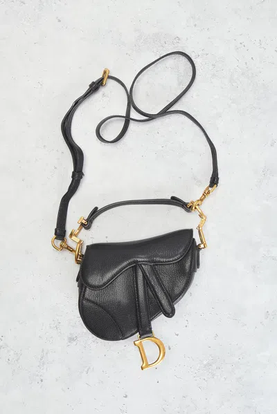 Pre-owned Dior Saddle Bag In Black