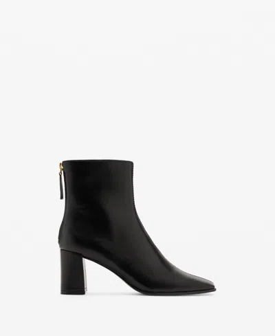 Mango Block Heel Bootie In Black