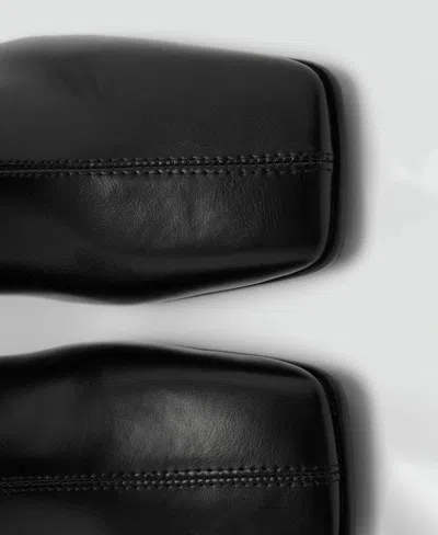 Mango Block Heel Bootie In Black