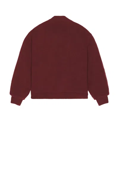 Vowels Knitted Bomber Jacket In Brown