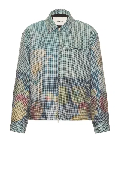 Vowels Abstract Fruit Zip Up Work Jacket In Multi