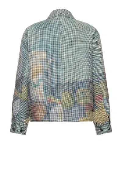 Vowels Abstract Fruit Zip Up Work Jacket In Multi